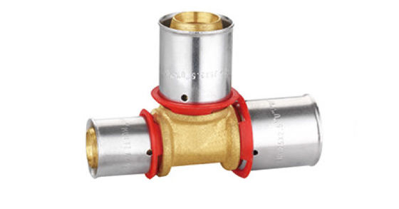 De vernikkelde Klep van de Messingscompressie, Compressie die T-stukmontage PF3008 vermindert