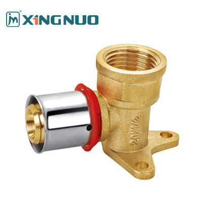 Gepolijst zand geblazen en vernikkeld Messing T-shirt Compressie Fitting met zitplaats Hydraulische ring fittings elleboog roterende