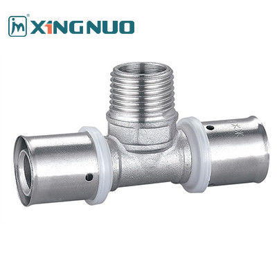 CHROME PLATE Messing Fitting Voor Water Press Fitting Tee Rechte Elbow U Messing Gas Fitting U Connector Fitting